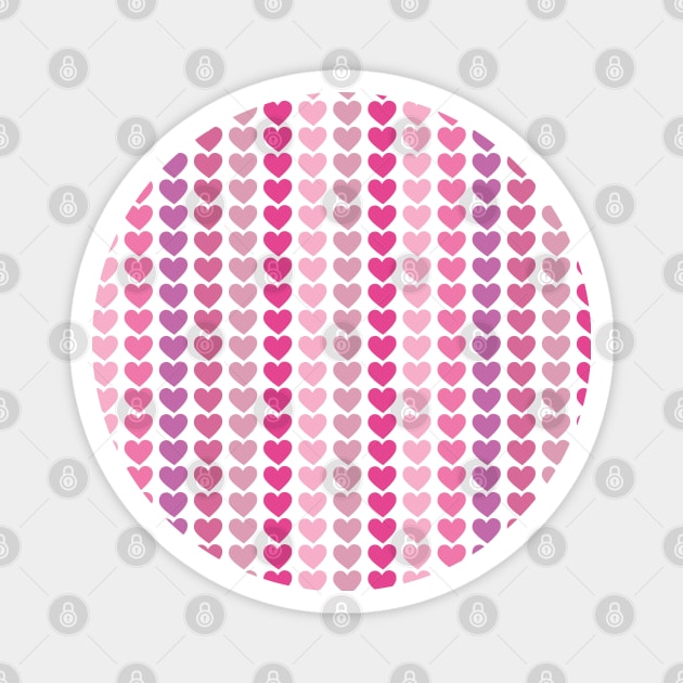 Shades of Pink and Purple Hearts Repeated Pattern 111 Magnet by jeeneecraftz